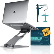 UPRYZE Adjustable Aluminum Laptop Stand Foldable Riser 10-17in, 20in Tall picture