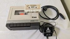 Atari 1010 Program Recorder W/ Power Cord, Cable, & Galactic Chase Cassette picture