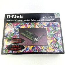 D-Link DE-220PCT Ethernet ISA Adapter 10Mbps Combo 16-Bit - NEW Sealed picture