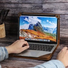 Retro Genuine Leather Laptop Sleeve Case Bag For Macbook Neo Pro Air 13 M5 M4 M3 picture