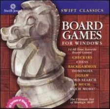 Swift Classic Board Games PC CD checkers chess backgammon jigsaw word puzzles + picture