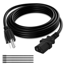 3-Prong 50 Ft Power Cord, Heatproof AC Cable for TV, Computer, ETL 18AWG 125V... picture