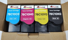 Foxink 4-pack B/C/M/Y Color Toner Cartridges Compatible w/Lexmark. CS421 picture