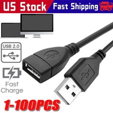 High-Speed USB-USB Extension Cable USB 2.0 Adapter Extender Cord Male/Female LOT picture
