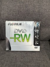 New Open Box Pack 5 DVD-RW Fujifilm Discs Disks DVDs 120 Min 4.7GB Jewel Cases picture