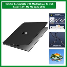 Sleek Hard Shell Case for MacBook Air 13” M5 M4 M3 M2 (2026-2022) - Black Clear picture