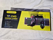 T-WOLF TF-240 4-in-1 Wired USB Gaming Combo Backlit QWERTY 1000 DPI Black picture