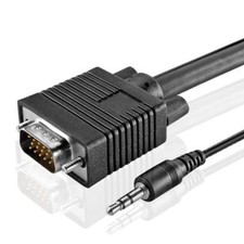 Premium 6FT VGA Monitor Cable with 3.5mm Stereo Audio HD15 Male to Male for PC picture