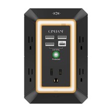 Wall Charger, Surge Protector, QINLIANF 5 Outlet Extender 4 USB Ports HR-517A picture