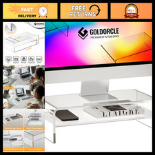 Clear Acrylic Monitor Stand Riser - Large Computer Display Organizer, Desk Space picture