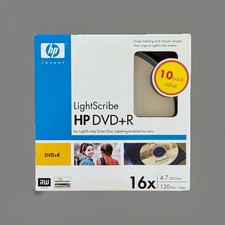 HP Lightscribe DVD+R 4.7GB 120min Video 16x (10 Pack) NEW Open Box picture