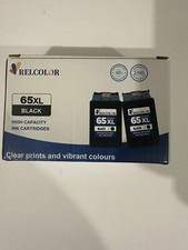 New Relcolor  65XL  Black  2 Ink Cartridges  Ex 07 2025 picture
