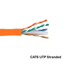 KNTK Orange 1000ft Cat6 UTP Stranded Ethernet Bulk Cable 24AWG 550MHz Networking picture