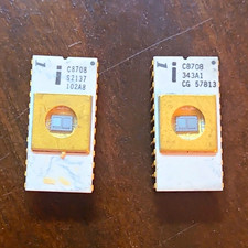 INTEL (2x) C8708  Vintage Ceramic Computer chips ALL LEGS INTACT picture
