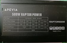 APEVIA  ATX-RA500W 500 WATT RAPTOR POWER SUPPLY NEW picture