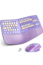 MOFII NOMI Purple Portable Ergonomic Wireless Keyboard And Mouse Combo picture