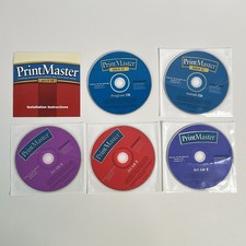 PrintMaster Gold 12 Broderbund 5 CD Set Win 95 98 XP 2000 PC Art Software 2002 picture
