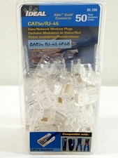 Ideal CAT5e RJ-45 Modular Plugs 50-Pack Gold Contacts For Data/Network picture