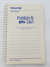 Publish-It Lite User Manual vintage computer book IBM PC PS/2 Tandy 1000 3000  picture