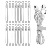 16Pcs Silicone Cable Straps Wire Organizer for Bundling Earphone, Phone Charger, picture