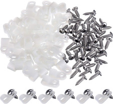 Hicarer 50 Pack R-Type Cable Clip Wire Clamp, Nylon Screw Mounting Cord Fastener picture