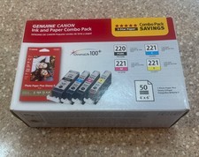 Genuine Canon PGI-220/CLI-221 Ink and Photo Paper Combo Pack (Model 2945B011) picture