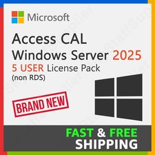Microsoft Windows Server 2025 - 5 USER ACCESS CALs  (non-RDS) - RETAIL PACK NEW picture
