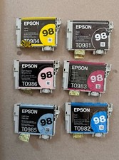 Epson 98 T098 Ink 6-Pack GENUINE for Artisan 700 710 725 730 800 810 835 picture