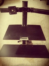 Ergotron  WorkFit-S, Dual Workstation table mount foldable screen attachment picture