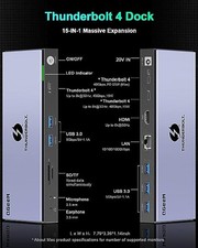 QGeeM 16 in 1 Universal USB C Thunderbolt 4 Docking Station Dual Monitor 4K or - picture