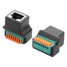 2 PCS RJ45 8P8C Quick Connect Solderless Female To 8Pin Spring Adapter picture
