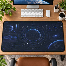 Space Astronomy Desk Mat, Futuristic Galaxy Mouse Pad, Sci Fi Gaming Decor picture