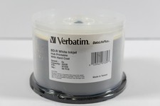 50-Pak 25GB Verbatim 6X =WHITE INKJET HUB PRINTABLE= BLU-RAY BD-R's, #97339 picture