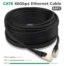CAT8 66FT Shielded Ethernet Patch Cable Network High Speed S/FTP LAN, 2 packs picture