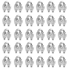 304 Stainless Steel Wire Rope Clamp Clips, 30 Pack, 5/16 Inch M8 for Rigging picture