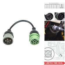 J1939 to J1708 Adapter Cable 1 Foot 6 Pin to 9 Pin Truck ECM Connector picture