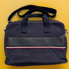 Tommy Hilfiger Solid canvas  Shoulder/Messenger Laptop Bag 15in Blue Red White picture