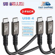 2-Pack USB 4.0 240W Fast Charging & Data Cable 40Gbps Thunderbolt 4/3 8K Display picture