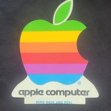 Apple Rainbow Logo Sticker Decal  Universal Vintage ~3.5