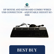 HP Mouse And Keyboard Combo Wired USB Connection - Adjustable Height KU-0316 picture
