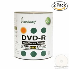 200 Smartbuy 16X DVD-R 4.7GB White Thermal Hub Printable Disc Everest/Prism Comp picture