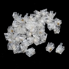 50 Pcs 6P4C RJ11 Telephone Jack Splitter Connector Adapter Clear picture