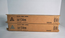 Ricoh Savin Lanier 842091 + 842092 MP C406 Black And Cyan Toner Cartridges picture