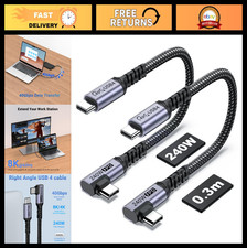 USB 4 Right Angle Cable 1FT 240W 40Gbps 8K Video Short USB C 90° Fast Charging picture
