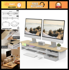 Dual Monitor Stand with Storage Drawer - 42.5