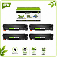 4PK CB436A Toner Cartridge Fits For HP 36A LaserJet P1505 M1522N M1522NF picture