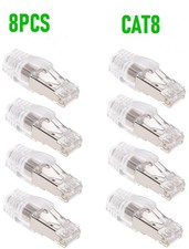 8 PACK CAT8 RJ45 Network Ethernet Shielded Plug Cable Connector End Clear Boot picture