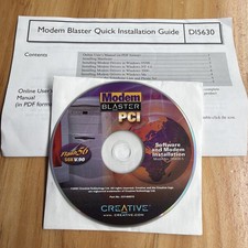 Vintage Creative Labs Modem Blaster Software Driver Disk Instructions picture
