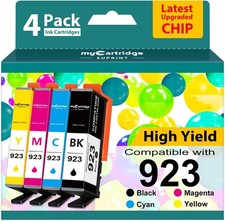 923e 923XL Ink Cartridges 4-Pack High Yield with Chip Replaced for HP 923 picture