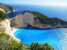 Landscape nature sea beach hills greece navagio cliff Custom Gaming Mat Desk picture